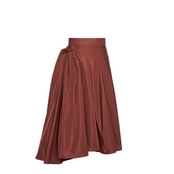 Max Mara Benda Silk-Blend Midi Skirt in Brick Red | Midi Skirts | Luxury Shoes 