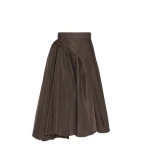 Max Mara Benda Silk-Blend Midi Skirt in Dark Brown | Midi Skirts | Luxury Shoes 