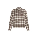 Max Mara Berlina Checked Flannel Shirt in Brown | Shirts | Luxury Shoes 