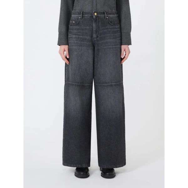 Max Mara Berlina Straight-Fit Cotton Denim Jeans in Black | Denim | Luxury Shoes 