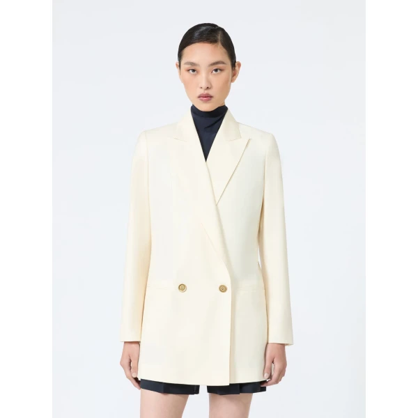 Max Mara Bikini Woollen Cloth Blazer in Ivory | Blazers | Luxury Shoes 