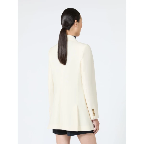 Max Mara Bikini Woollen Cloth Blazer in Ivory | Blazers | Luxury Shoes 