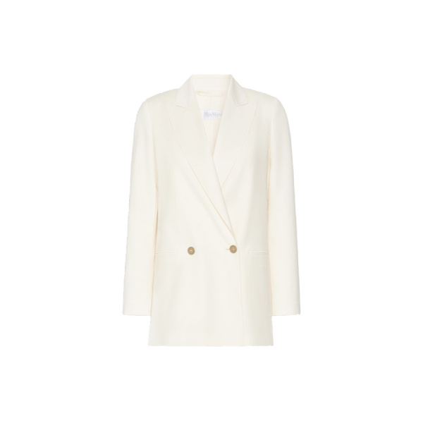 Max Mara Bikini Woollen Cloth Blazer in Ivory | Blazers | Luxury Shoes 