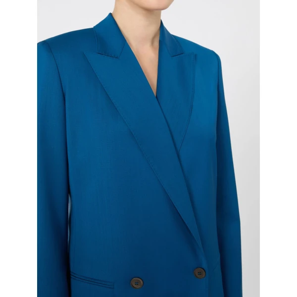 Max Mara Bikini Woollen Cloth Blazer in Navy | Blazers | Luxury Shoes 