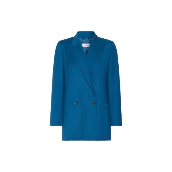 Max Mara Bikini Woollen Cloth Blazer in Navy | Blazers | Luxury Shoes 