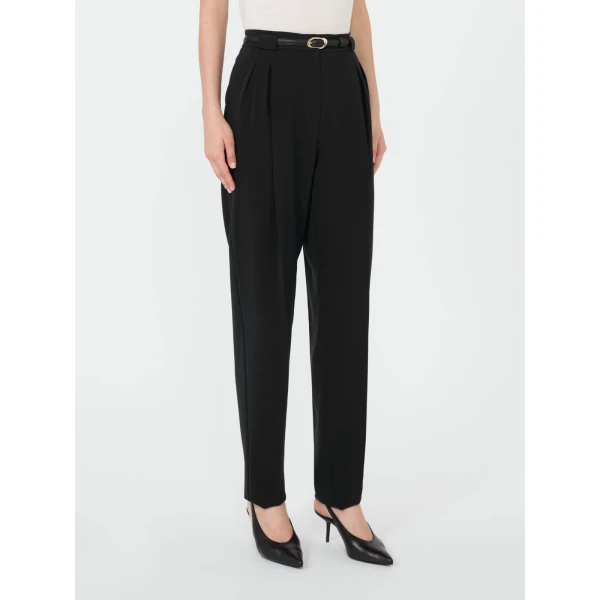 Max Mara Bimba Cady Carrot Trousers in Black | Tailored pants | Luxury Shoes 