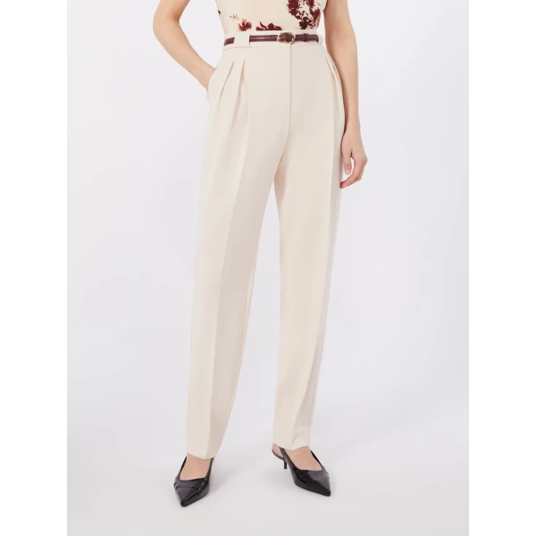 Max Mara Bimba Cady Carrot Trousers in Natural | Tailored pants | Luxury Shoes 