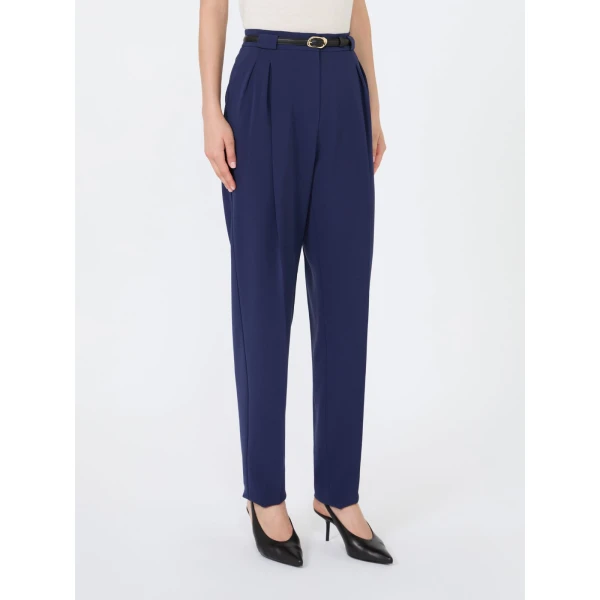 Max Mara Bimba Cady Carrot Trousers in Navy | Tailored pants | Luxury Shoes 