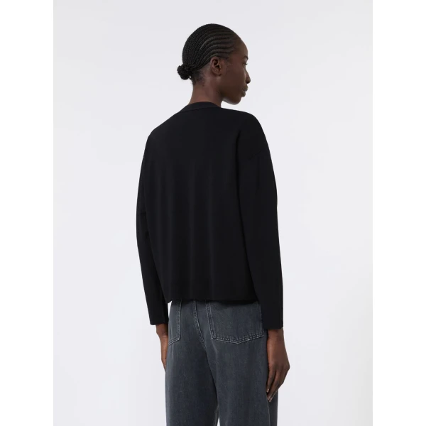 Max Mara Boario Viscose V-Neck Cardigan in Black | Cardigan | Luxury Shoes 