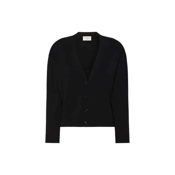 Max Mara Boario Viscose V-Neck Cardigan in Black | Cardigan | Luxury Shoes 