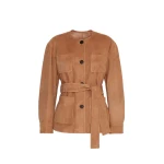 Max Mara Boemia Belted Suede Jacket in Camel | Leather Jackets | Luxury Shoes 