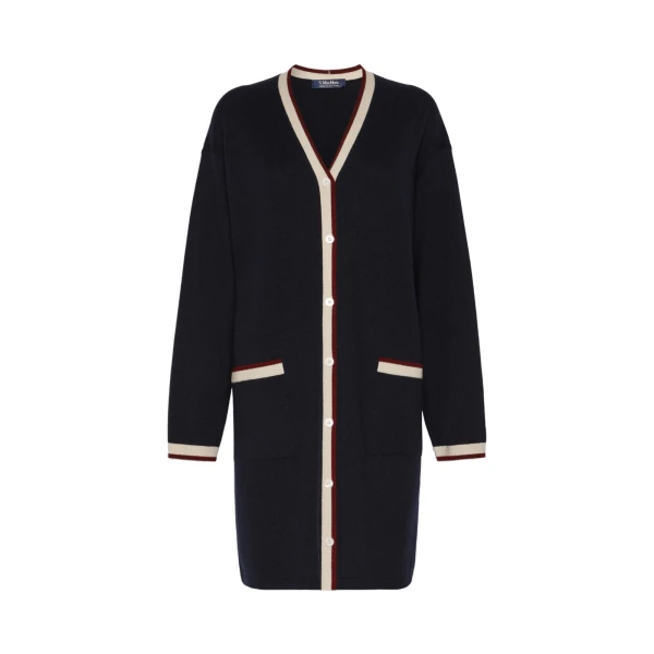 Boero Long Wool Cardigan in Ultramarine