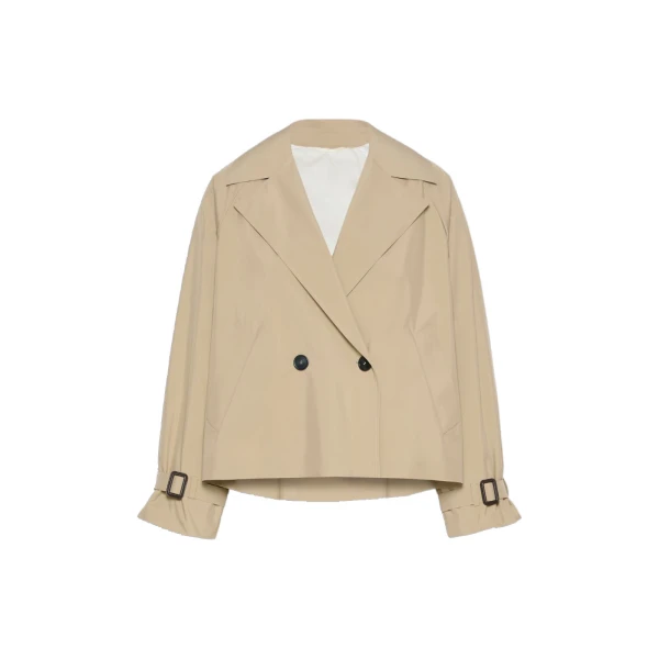 Boero Short Water-Repellent Trench Coat in Beige
