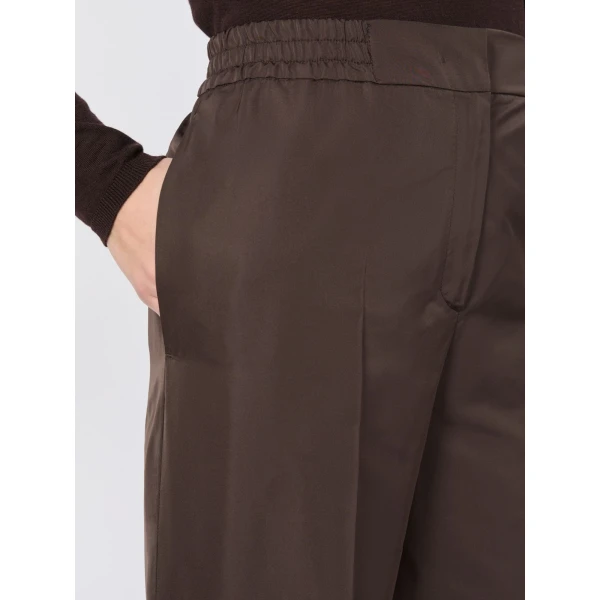 Max Mara Boheme Silk-Blend Radzimir Trousers in Dark Brown | Tailored pants | Luxury Shoes 