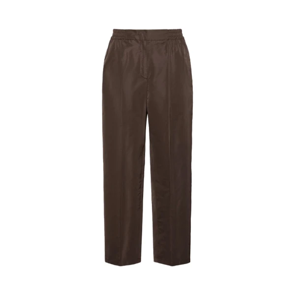 Max Mara Boheme Silk-Blend Radzimir Trousers in Dark Brown | Tailored pants | Luxury Shoes 