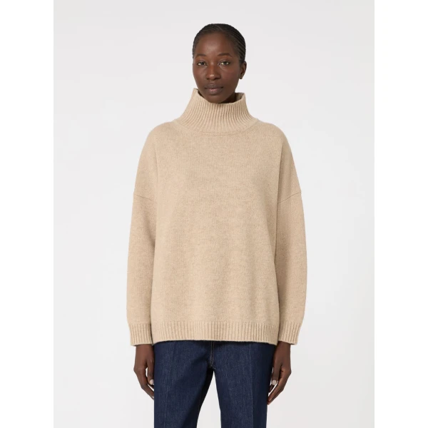 Max Mara Borgia Wool Turtleneck Jumper in Beige | Turtlenecks | Luxury Shoes 