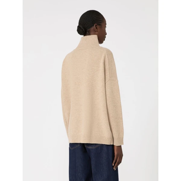 Max Mara Borgia Wool Turtleneck Jumper in Beige | Turtlenecks | Luxury Shoes 