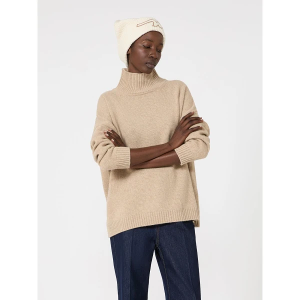 Max Mara Borgia Wool Turtleneck Jumper in Beige | Turtlenecks | Luxury Shoes 