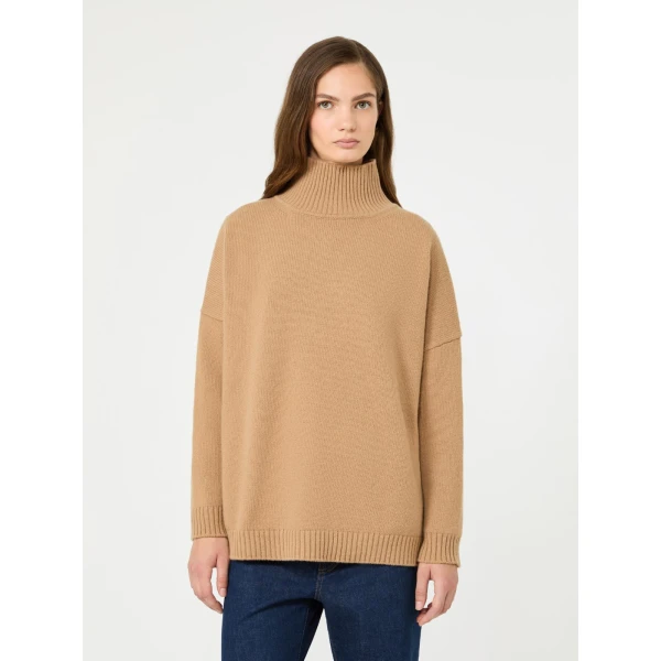 Max Mara Borgia Wool Turtleneck Jumper in Camel | Turtlenecks | Luxury Shoes 