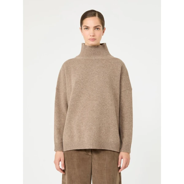 Max Mara Borgia Wool Turtleneck Jumper in Hazelnut Brown | Turtlenecks | Luxury Shoes 