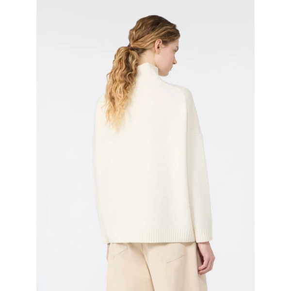 Max Mara Borgia Wool Turtleneck Jumper in Ivory | Turtlenecks | Luxury Shoes 