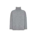 Max Mara Borgia Wool Turtleneck Jumper in Medium Grey | Turtlenecks | Luxury Shoes 