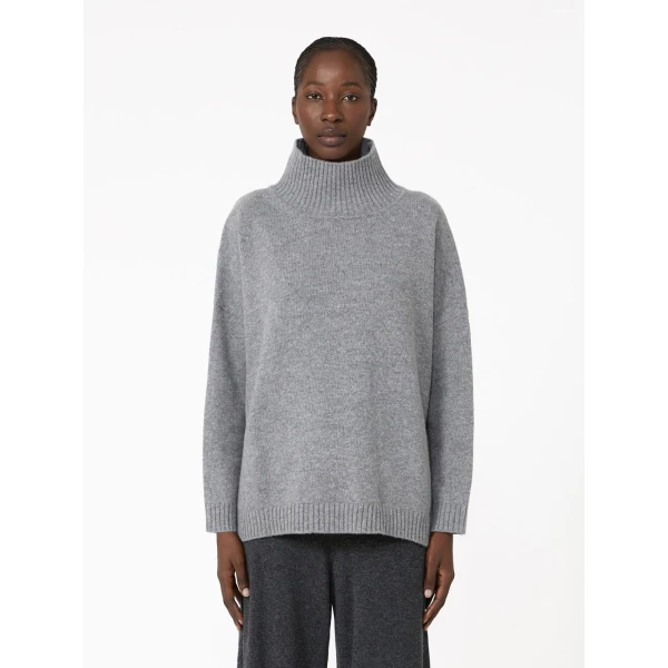 Max Mara Borgia Wool Turtleneck Jumper in Medium Grey | Turtlenecks | Luxury Shoes 