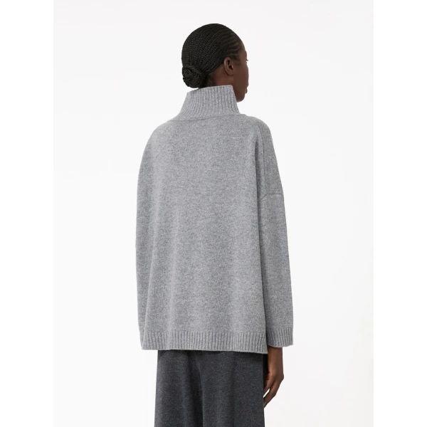 Max Mara Borgia Wool Turtleneck Jumper in Medium Grey | Turtlenecks | Luxury Shoes 