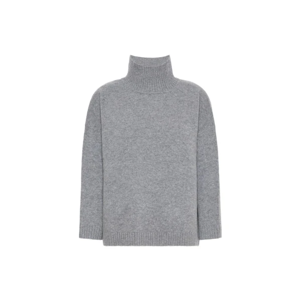 Borgia Wool Turtleneck Jumper in Medium Grey
