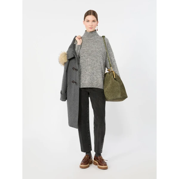 Max Mara Borgia Wool Turtleneck Jumper in Medium Grey Style 2 | Turtlenecks | Luxury Shoes 