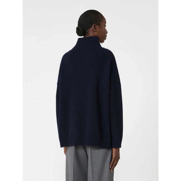 Max Mara Borgia Wool Turtleneck Jumper in Navy | Turtlenecks | Luxury Shoes 