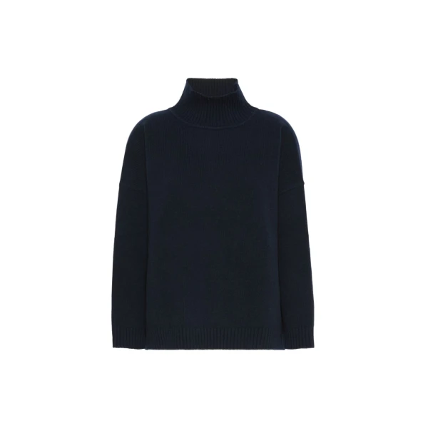 Borgia Wool Turtleneck Jumper in Navy
