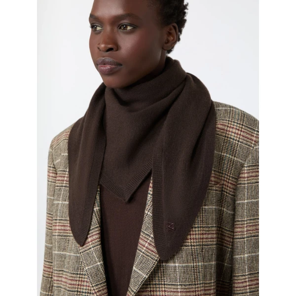 Max Mara Bosso Triangle Cashmere Scarf in Brown | Scarves | Luxury Shoes 