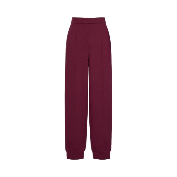 Max Mara Bosso Wool-Blend Jersey Joggers in Wine | Sweatpants | Luxury Shoes 