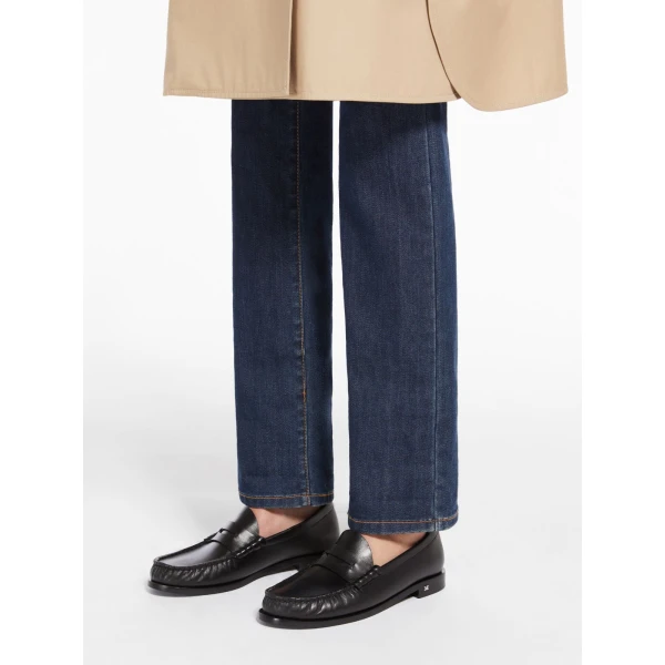 Max Mara Boymoc Leather Moccasins in Black | Loafers | Luxury Shoes 