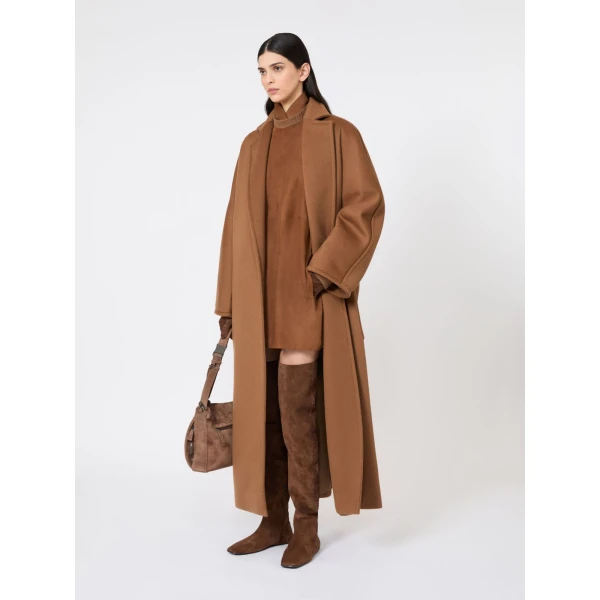 Max Mara Brama Short Wool and Cashmere Dress in Camel | Mini Dresses | Luxury Shoes 