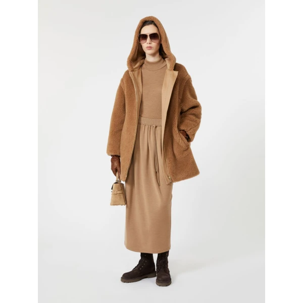 Max Mara Bravo Camel Teddy Hooded Coat in Camel | Wool Coat | Luxury Shoes 