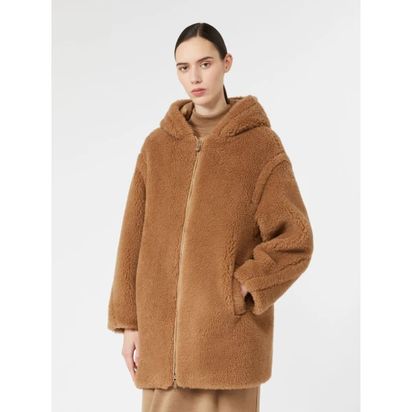 Max Mara Bravo Camel Teddy Hooded Coat in Camel | Wool Coat | Luxury Shoes 