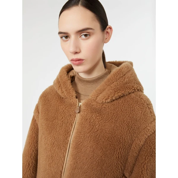 Max Mara Bravo Camel Teddy Hooded Coat in Camel | Wool Coat | Luxury Shoes 