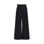 Max Mara Bravo Wool and Cotton Gabardine Trousers in Navy | Wide leg pants | Luxury Shoes 
