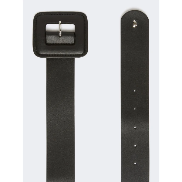 Max Mara Brio Shiny Nappa Leather Belt in Black | Belts | Luxury Shoes 