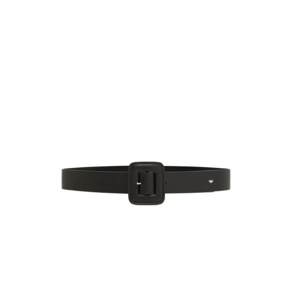 Max Mara Brio Shiny Nappa Leather Belt in Black | Belts | Luxury Shoes 