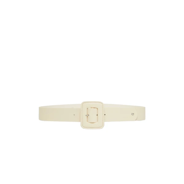 Max Mara Brio Shiny Nappa Leather Belt in Ivory | Belts | Luxury Shoes 