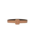 Max Mara Brio Shiny Nappa Leather Belt in Nude | Belts | Luxury Shoes 