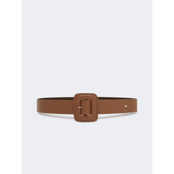 Max Mara Brio Shiny Nappa Leather Belt in Tobacco | Belts | Luxury Shoes 