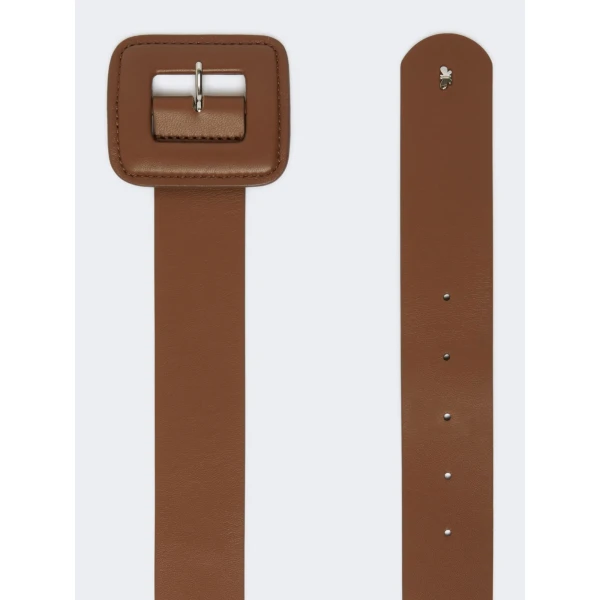 Max Mara Brio Shiny Nappa Leather Belt in Tobacco | Belts | Luxury Shoes 