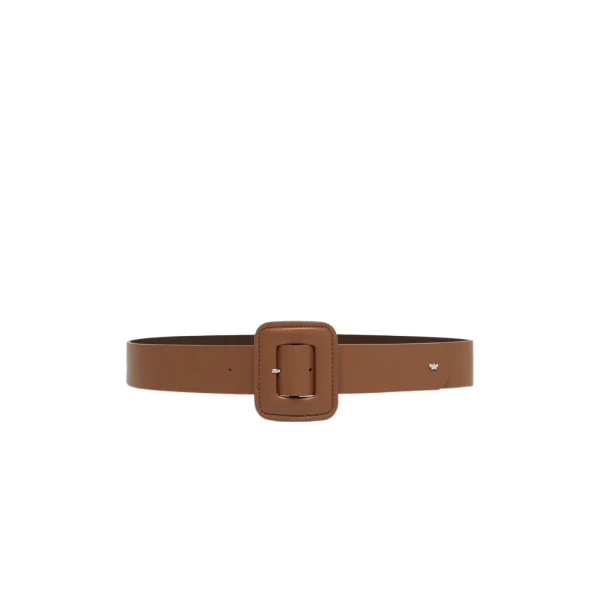 Max Mara Brio Shiny Nappa Leather Belt in Tobacco | Belts | Luxury Shoes 