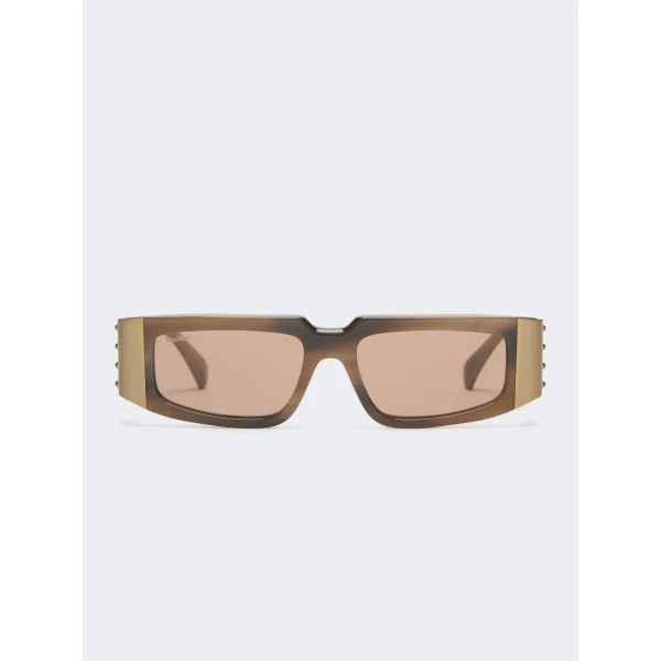 Max Mara Brioso Mask Sunglasses in Beige Shaded | Sunglasses | Luxury Shoes 