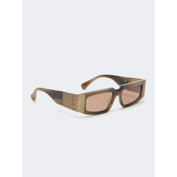 Max Mara Brioso Mask Sunglasses in Beige Shaded | Sunglasses | Luxury Shoes 