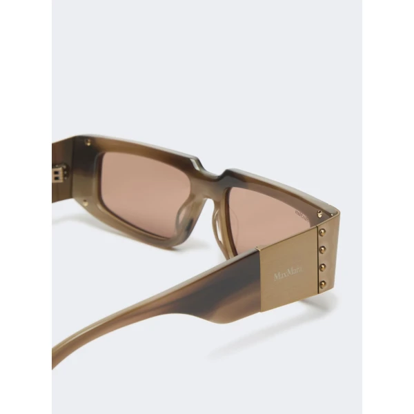 Max Mara Brioso Mask Sunglasses in Beige Shaded | Sunglasses | Luxury Shoes 